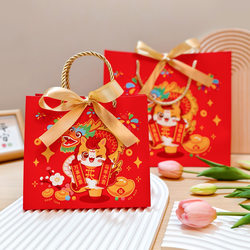 2026 New Red Year of the Horse Gift Bag Tote Bag New Year Company Annual Meeting Spring Festival Gift Empty Paper Bag