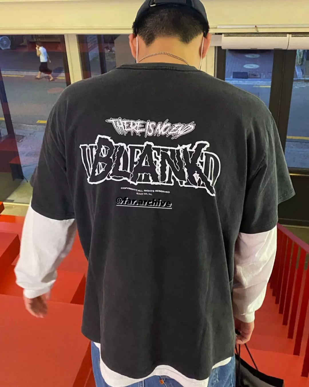 FAR .ARCHIVE BLANK T-SHIRT 做旧字母印花短袖T恤-Taobao