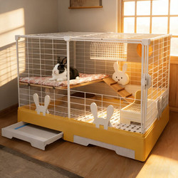 Rabbit Cage with Anti-Splash Urine Barrier, Urine Tray, Special Large Pet Villa for Raising Rabbits, Indoor Rabbit Nest for Home Use