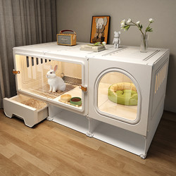 Rabbit Cage for Home Use, Villa Style with Toilet, Extra-Large Luxury Rabbit Nest, Rabbit House, Guinea Pig Cage, Indoor Use Only
