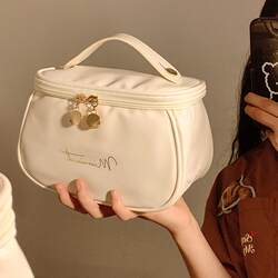 High-End Leather Cosmetic Bag for Women, Portable Large-Capacity Travel Storage Bag, 2023 New Waterproof Toiletry Bag