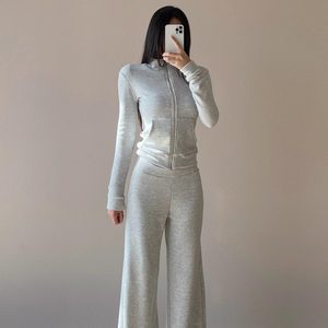 
[Minister Xiaofeng] Walking suit soft and waxy plus velvet slim cardigan jacket wide-leg trousers striped suit