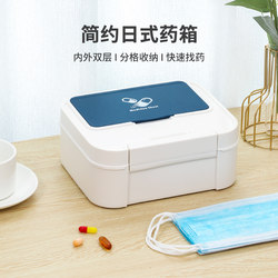 Small Medicine Box for Home Use, Portable Compartmentalized Medicine Storage Box, Small First Aid Kit, Large Capacity Medicine Box for Home Use