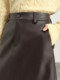 Shifanli A-line leather short skirt 2024 winter new design high waist slim small sweet and cool skirt
