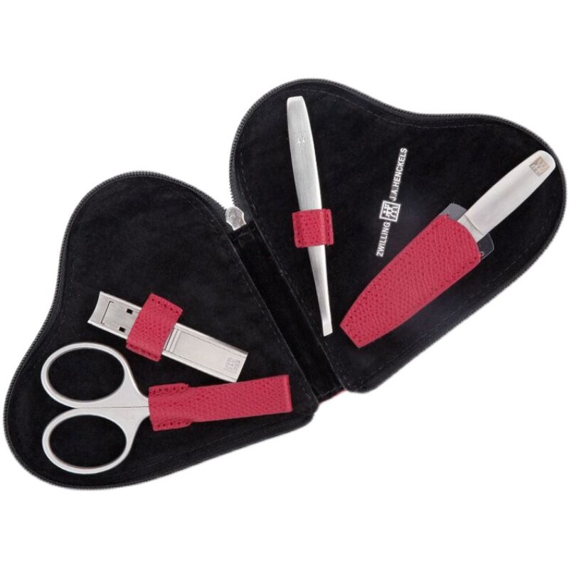 독일 즈윌링 러브 4종세트 여성용 핸드케어 수입 손톱깎이, 손톱가위, 핀셋, 네일파일 -