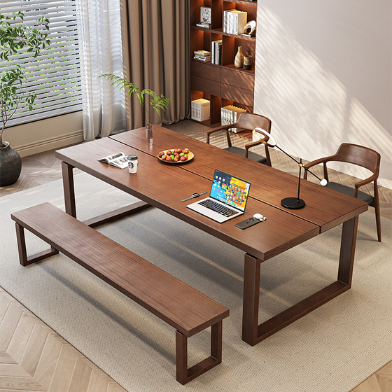 
Mobien solid wood desk dining table integrated solid wood desk modern minimalist office desk study table home computer table