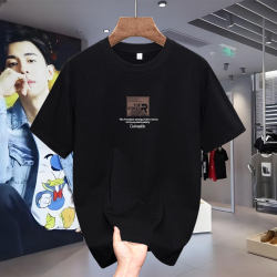 Ckavot Light Luxury Short-Sleeved Men's Summer American-Style Heavyweight Pure Cotton Trendy Brand T-Shirt Men's Loose Ice Silk Base Shirt