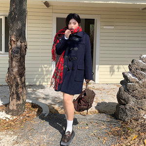 
Ache's large size JK original fat mm ox horn buckle Japanese women's autumn and winter thickened medium-length college style coat