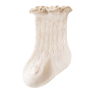 Baby socks in summer thin solid color mesh 0-March newborn boys and girls baby cotton socks without legs
