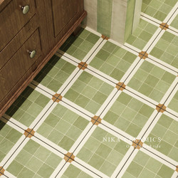 Medieval Style Retro Green Plaid Small Tiles Bathroom Restaurant Coffee Room Tiles Kitchen Balcony Bathroom Floor Tiles