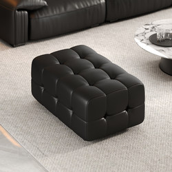 Lawrence Genuine Leather Sofa Footstool Single Living Room Home Footrest Designer Chaise Longue Extended Shoe-Changing Stool