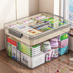 Japanese Selection of High-End Medicine Boxes, Family-Sized Medicine Storage Boxes, Multi-Layer Transparent Large-Capacity Portable Medicine Boxes for Home Use