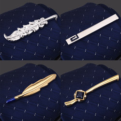 Men's Gold and Silver Tie Clip Business Formal Wear Simple Unisex Pin Korean Style Security Guard Tie Clip