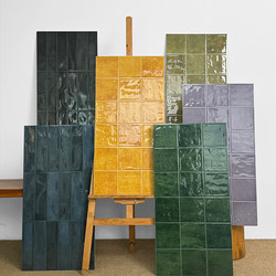 Nordic Retro Gradient Color Checkered Tiles French Bathroom Kitchen Wall Tiles Balcony Handmade Tiles Decorative Tiles