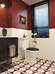 French-Style Cream-Colored Bathroom Non-Slip Light Luxury Retro Three-Dimensional Leaf Tile Embossed Floral Wall Tile Bathroom Floor Tile