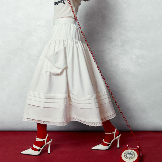 Ahhh big pocket skirt for women with high waist lazy style mid-length pleated skirt cake skirt autumn and winter new style