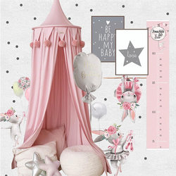 Popular Nordic style handmade wool ball four-color tent three-door summer children's home dome decoration chiffon