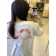National trend brand pink floral embroidered short-sleeved women's T-shirt summer loose oversize design niche half-sleeved top