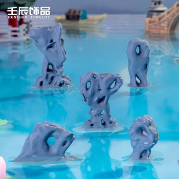 
Simulated rockery water pavilion bridge landscaping artistic conception Chinese style ornaments