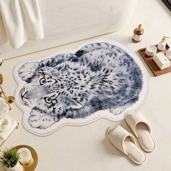 
Snow leopard realistic plateau snow leopard floor mat Xining Wildlife Park ecological cultural creation