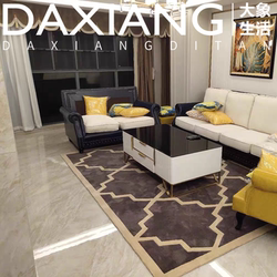 Modern Light Luxury European and American French-Style Living Room Checkered Coffee Table Carpet, Italian-Style Bedroom Study Room Dressing Room Bedside Rug, Full Coverage