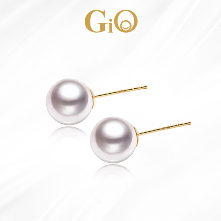 Gio 18k gold akoya seawater pearl earrings