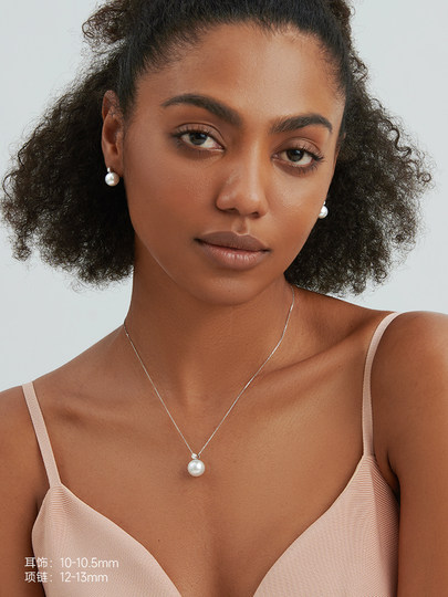 オーロラカラー1粒パールネックレスゴールドチェーンオーストラリア