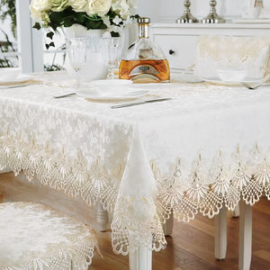 Home European -style lace high -end fabric dining table coffee table cloth cubs square long square -shaped TV cabinet cover dust covered cloth