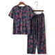 Middle -aged and elderly women summer pretend grandmother short -sleeved two -piece shirt elderly mother clothes elderly cotton silk top