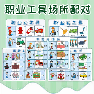 
Professional and Tool Pairing Cards Kindergarten Self-made Teaching Aids Middle and Senior Classes’ Self-Activity Area Angle Placement Materials