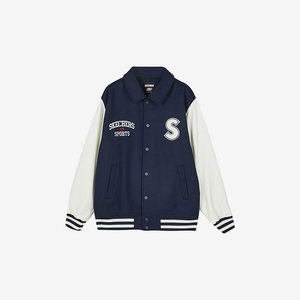 
Skechers/Skechers genuine FASHION men's letter printed woven lapel jacket cotton jacket