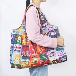 Hong Kong-Style Printed Eco-Friendly Bag, Portable Foldable Shopping Bag, Promotional Bag, Supermarket Waterproof Grocery Bag