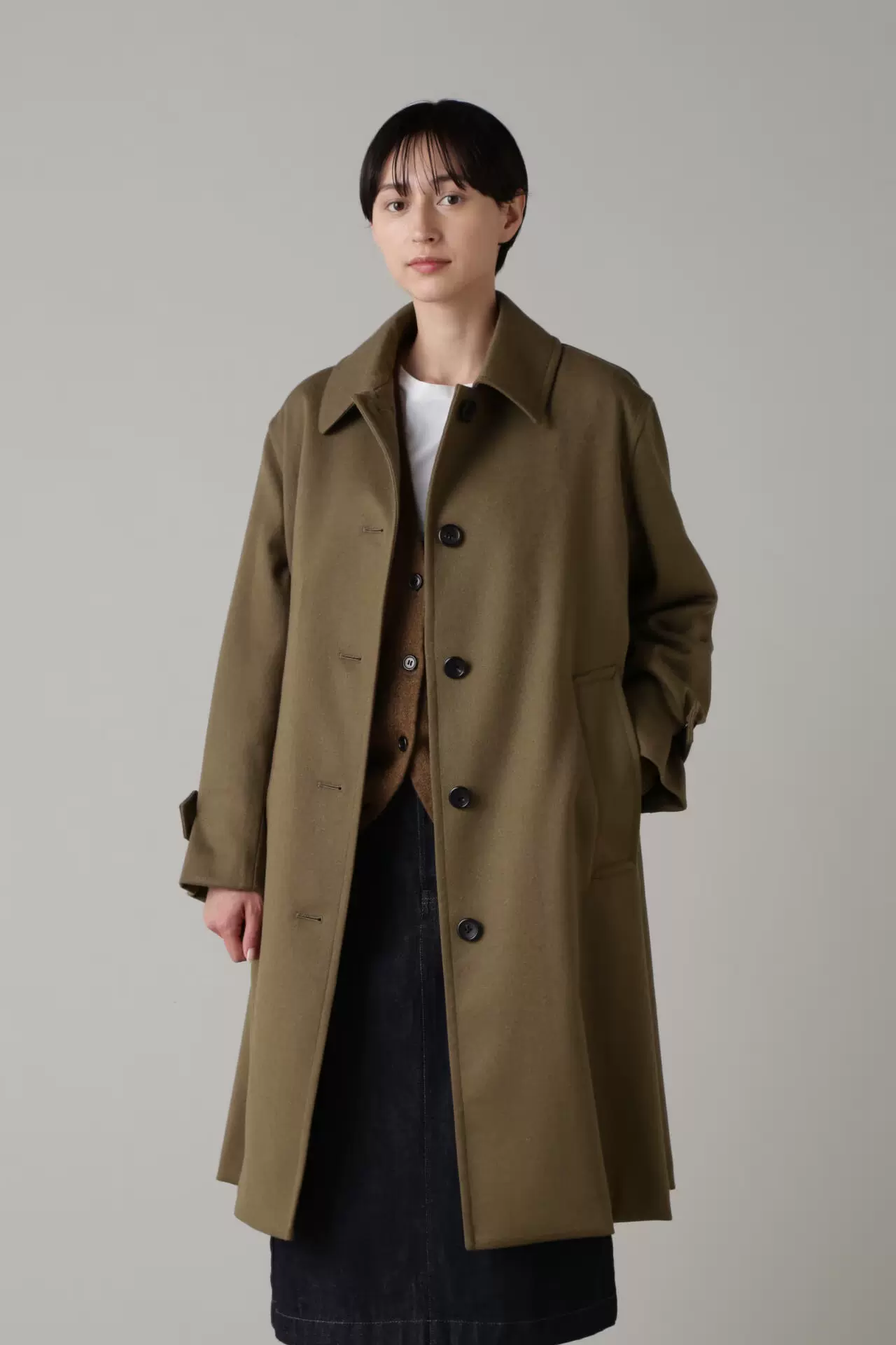23AW代购MARGARET HOWELL MILLED WOOL TWILL 羊毛风衣大衣两色-Taobao
