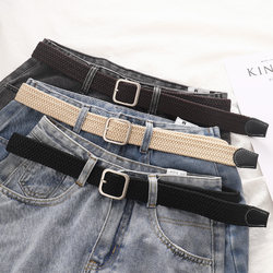 Braided Leather Belt Men's Belt Women's Style 2025 New Military Training Trendy ins Style Young People Canvas Jeans Belt