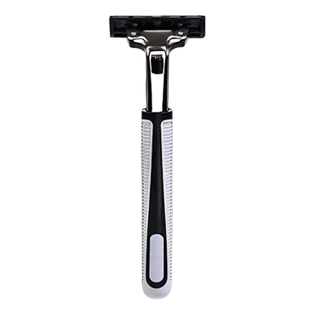 수동 면도기 세척 가능한 면도날 수염 면도기 2층 블레이드 구식 수염 머리 이중층 칼 홀더 -