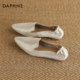 Daphne Soft Sheepskin Shoes Women's Autumn 2025 New Genuine Leather Pointed Toe Flat Bean Shoes Women's Grandma Leather Shoes