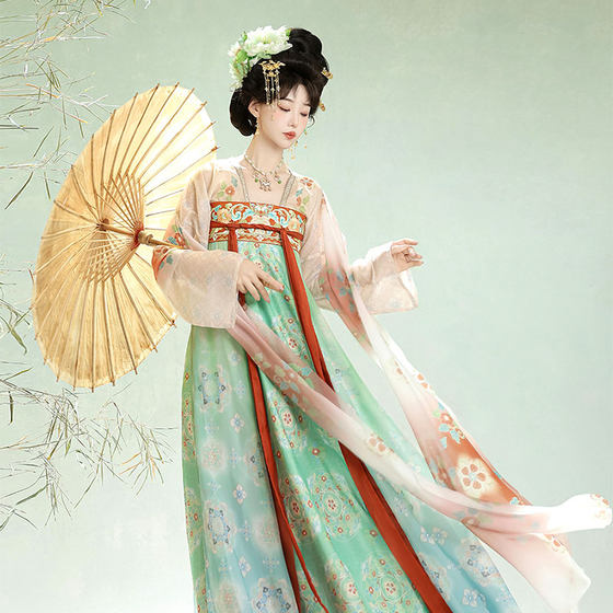 
Hanfu women [Huajian Ci] New original Tang Dynasty reproduction style full-chest skirt daily ancient costume Chinese style suit summer