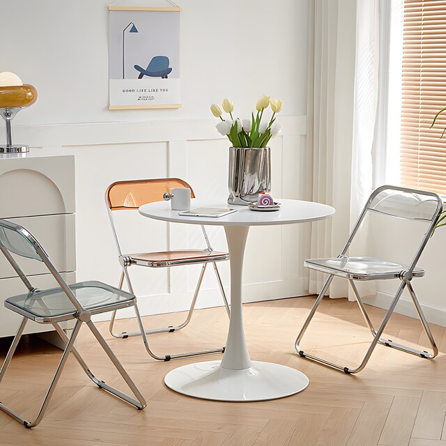 Hyundai Simple White Table Coffee Table Red INS Round Table Modern ...
