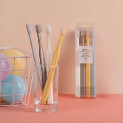 Japanese Soft Hair Toothbrush Small Square Head Toothbrush To Clean Between Teeth Macaron Soft Hair Bamboo Charcoal 4 Family Boxed Toothbrushes