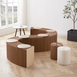 Paper Art Dining Chair Furniture Kraft Paper Accordion Foldable Bench Chair Stool Accordion Chair Origami Sofa