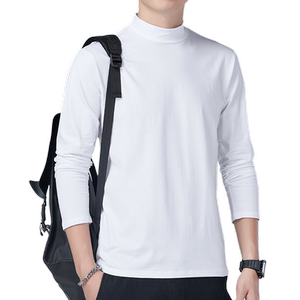 
Autumn men's turtleneck inner wear pure cotton elastic men's long-sleeved T-shirt solid color autumn body base shirt top