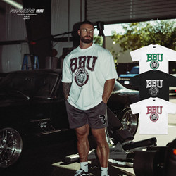 Cooling Bbu Fitness Short-Sleeve American-Style T-Shirt, Loose Fit, Gym Workout, Pure Cotton, Summer Chris Brand for Men and Women