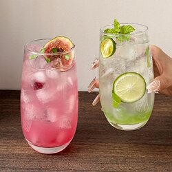 Mojito Glass Cup for Home Use, Transparent Drinking Cup, Sparkling Water Cup, Creative Cocktail Cup, Juice Cup, Cold Drink Cup