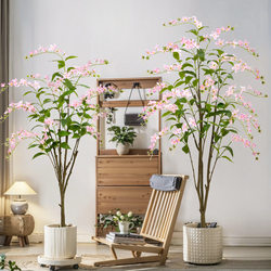 High-End Indoor Home Artificial Green Plant Hanging Jasmine Potted Plant for Guesthouses and Hotels Floor-Standing Decorative Plant Fake Tree