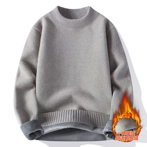 
One-piece velvet sweater for men 2025 new winter velvet thickened sweatshirt men's warm top with base layer