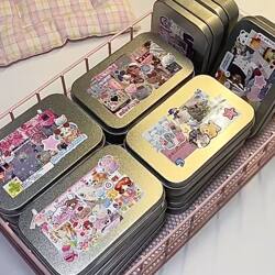 High-Profile Blogger's Same Style ins Gugu Iron Box Mini Storage Box DIY LAOSHU Solid Color Dustproof Blogger's Same Style