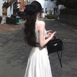 French-Style Elegant Sleeveless Vest Dress for Women, Summer 2026 New Model, High-End Waist-Cinching Long Dress for Seaside Vacation