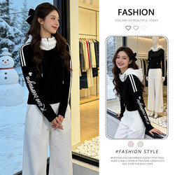 Korean Style Fashionable Slim-Fit Hooded Sweatshirt for Women, Winter 2025 New Niche Women's Short Slimming Jacket for Petite Figures