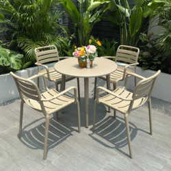 Table and Chair Set for Outdoor Use, Popular on Social Media, Suitable for Open-Air Seating Areas, Milk Tea Shops, Coffee Casual Balconies, Rest Areas, and Meeting Round Tables