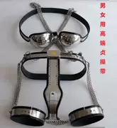 Đai trinh tiết Hoàng đế đen dành cho nam và nữ, khóa trinh tiết, vòng khóa dương vật cb, bộ đồ chuyển giới, quần lót sắt xuyên thấu, thiết bị khóa âm đạo nữ